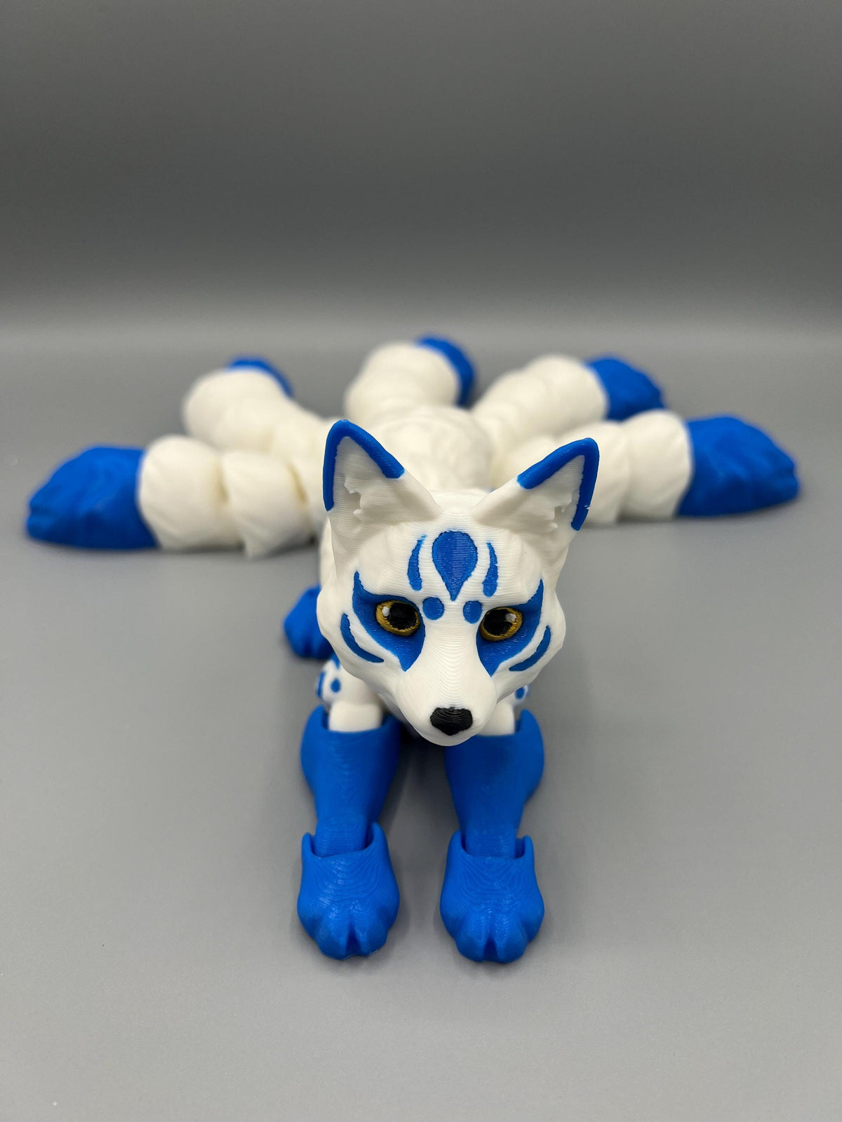 3D Printed Kitsune Figurine: Articulated Flexible Fidget Toy