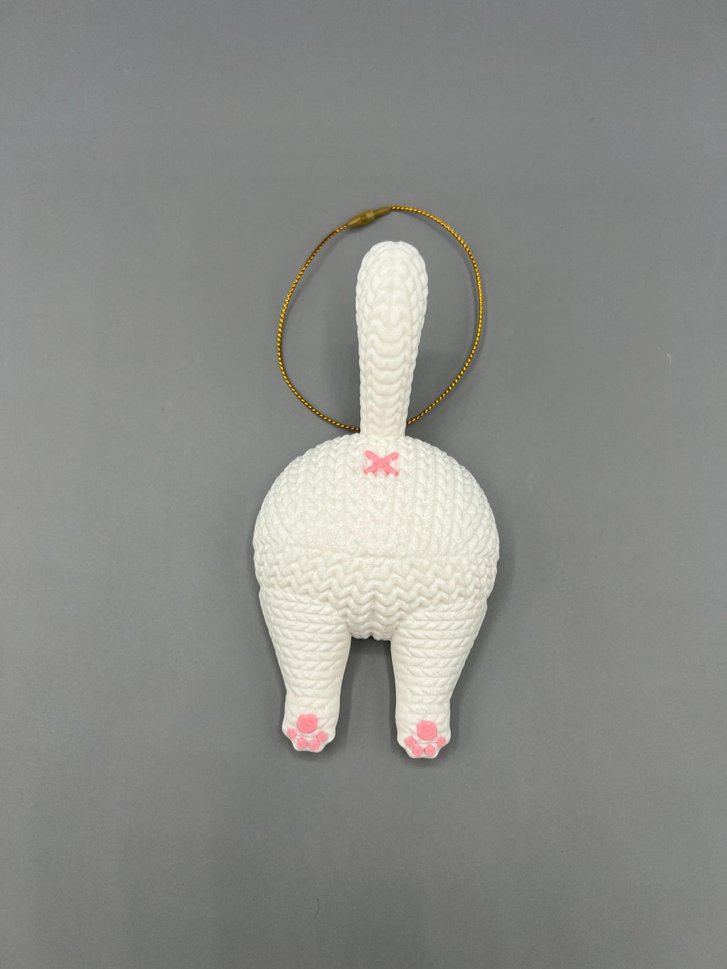 3D Printed Knitted Cat Butt Christmas Ornament: Funny Holiday Decor
