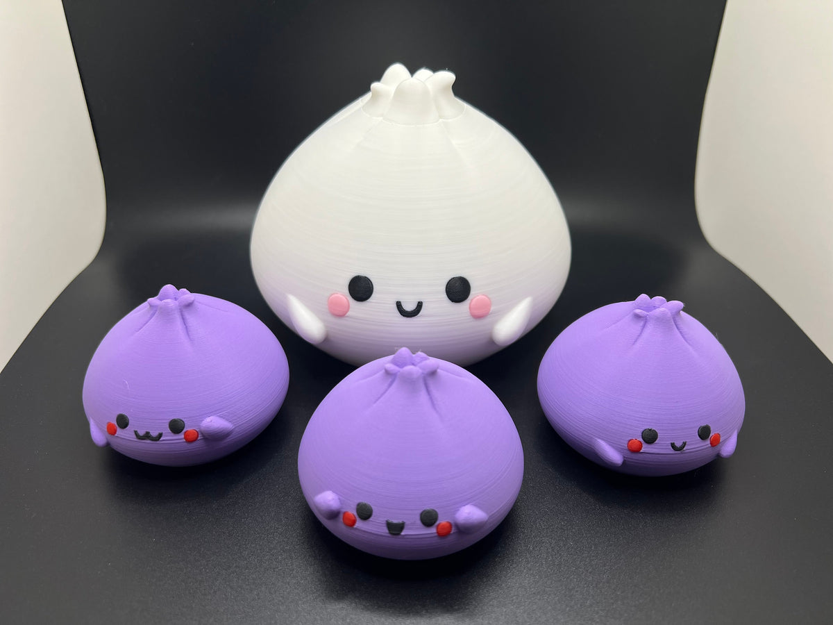 3D Printed Cute Bao Dim Sum Toys | Kawaii Foodie Gift Set