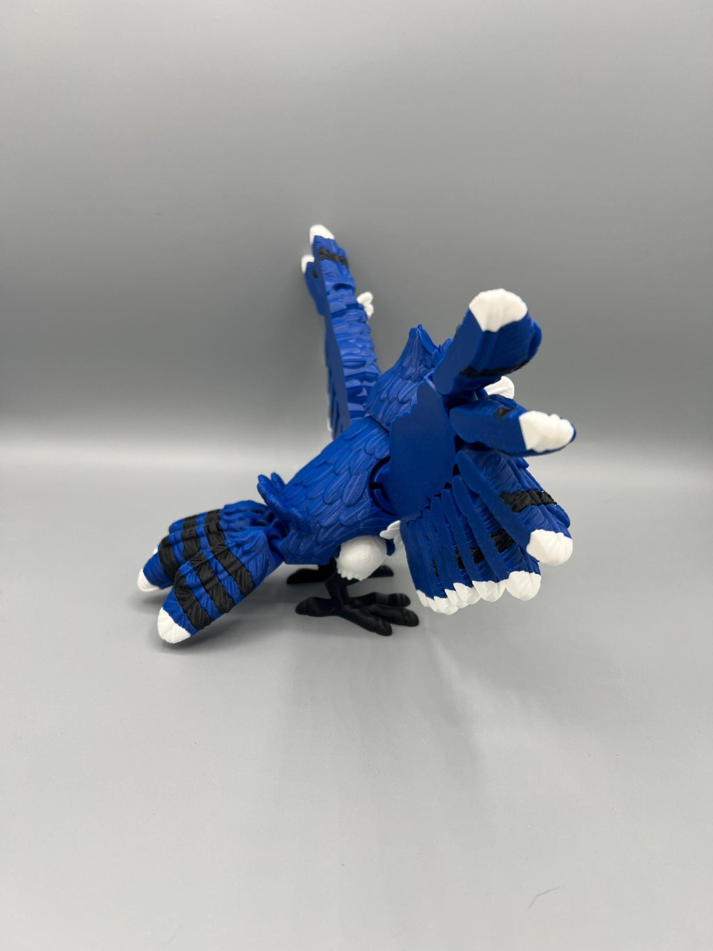 3D Printed Articulated Blue Jay: Poseable Bird Toy, Custom Colors