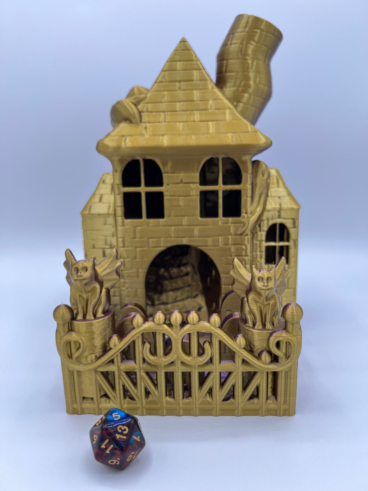 3D Printed Haunted House Dice Tower: DnD Gaming Accessory