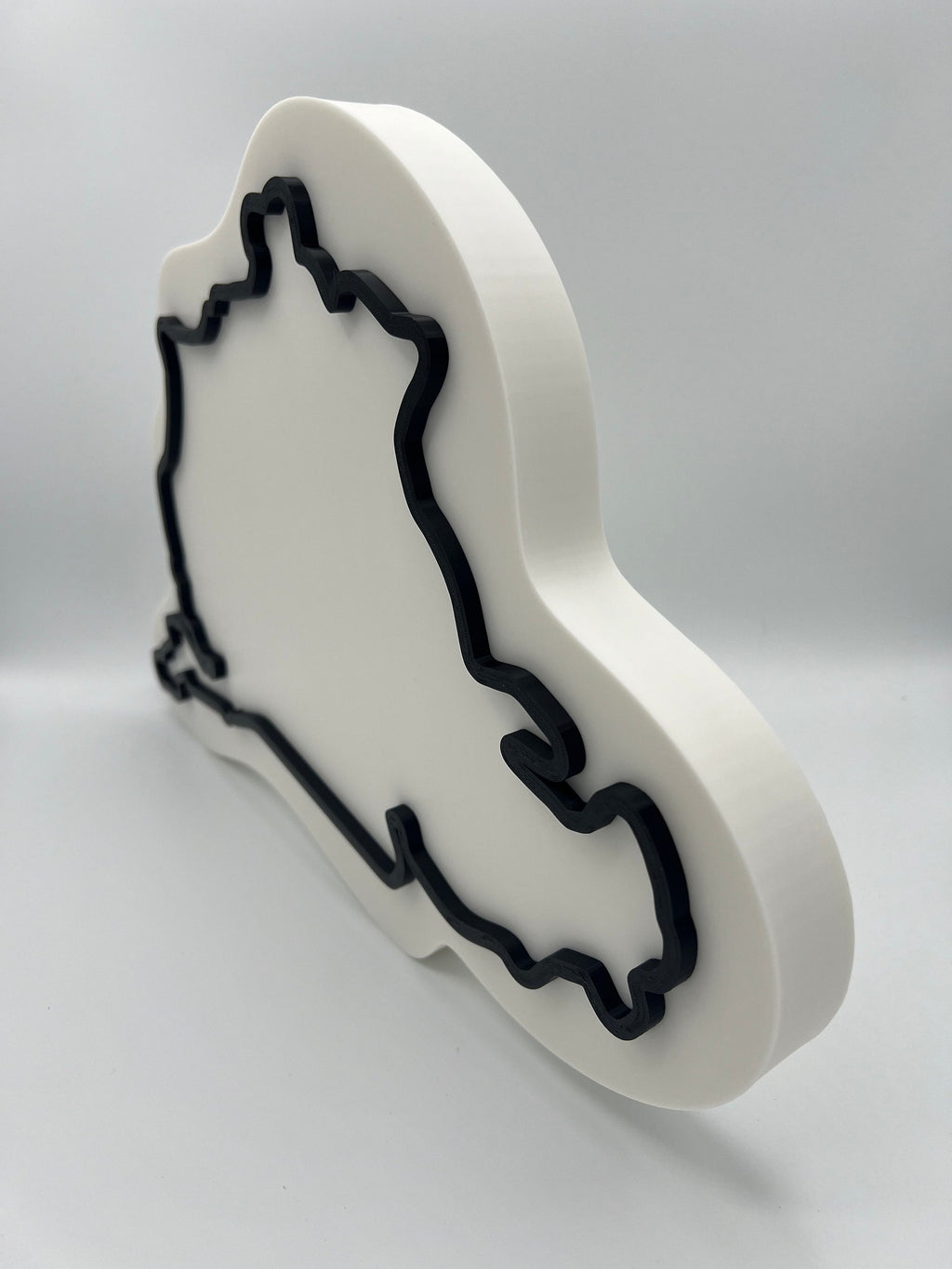 3D Printed Nürburgring Race Track Wall Art: Customizable Colors