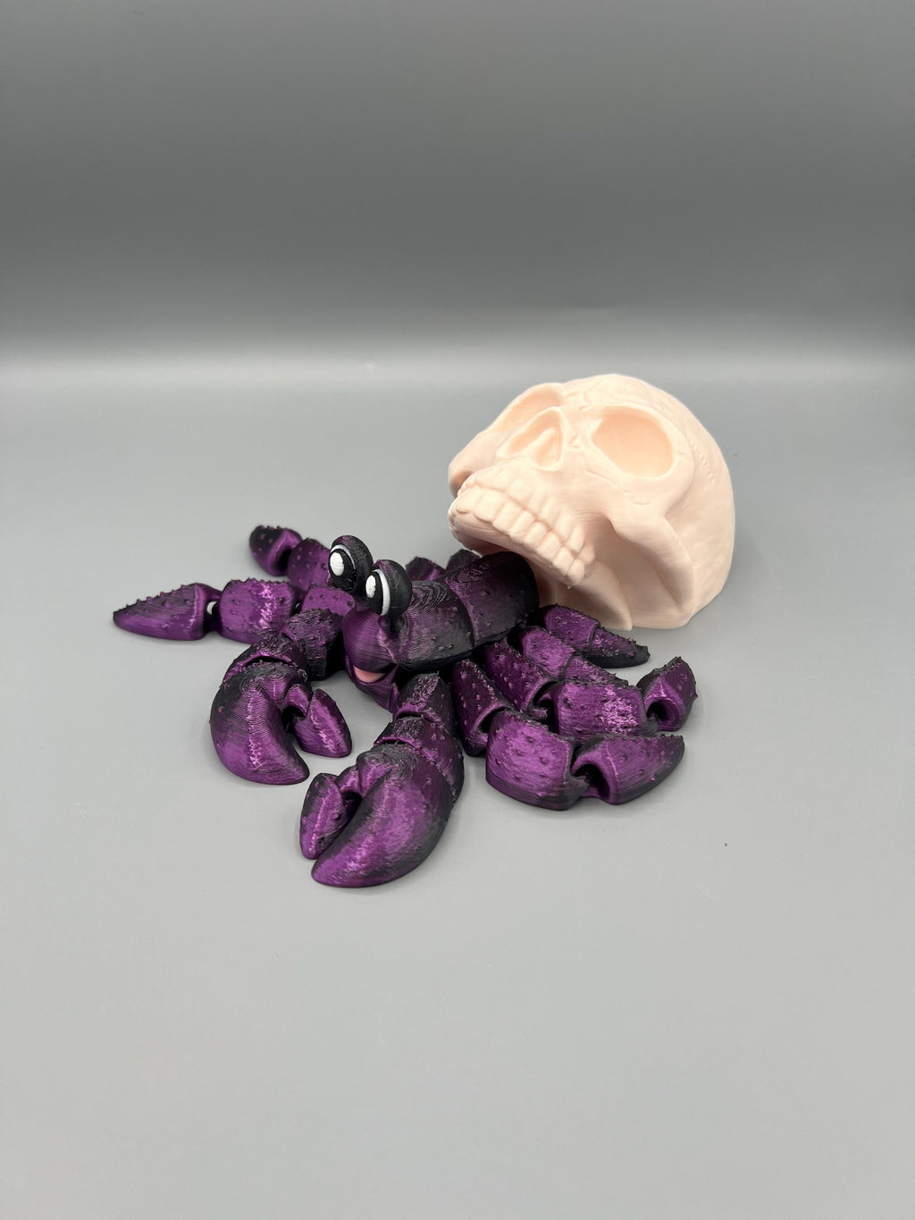3D Printed Articulating Hermit Crab: Halloween, Skull, or Trash Can