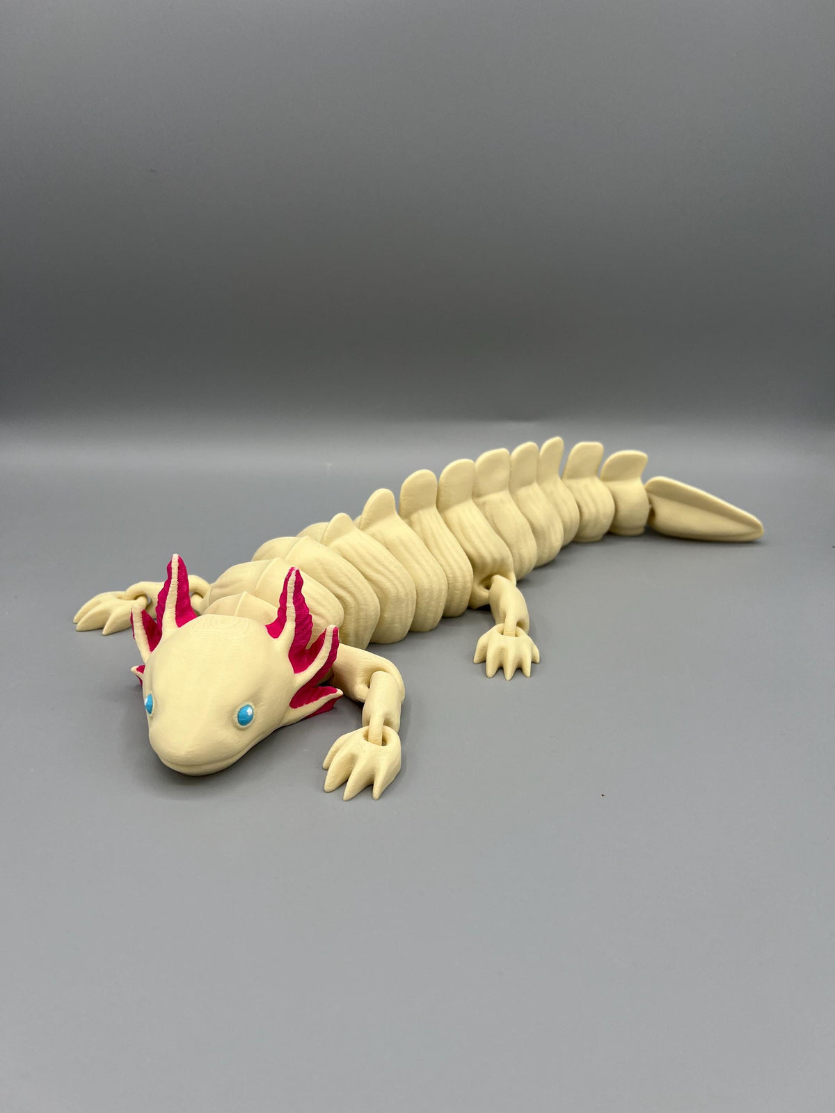 3D Printed Articulating Axolotl Toy: Albino Style Fidget