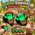 Cactus Eyepatch & Bandana Clicker – 3D Printed Fidget Toy ASMR