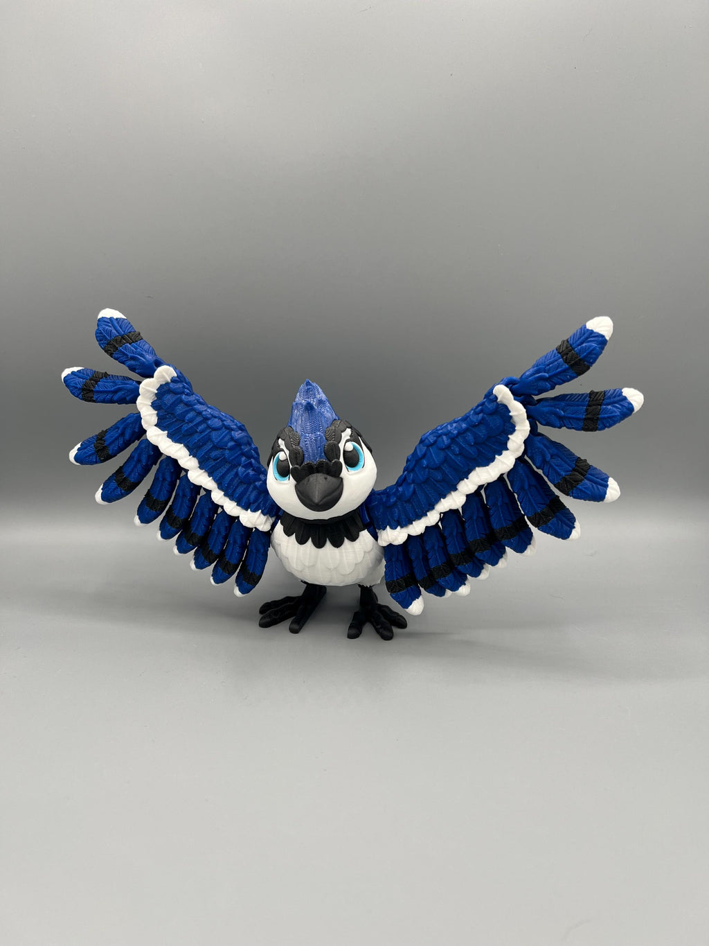 3D Printed Articulated Blue Jay: Poseable Bird Toy, Custom Colors