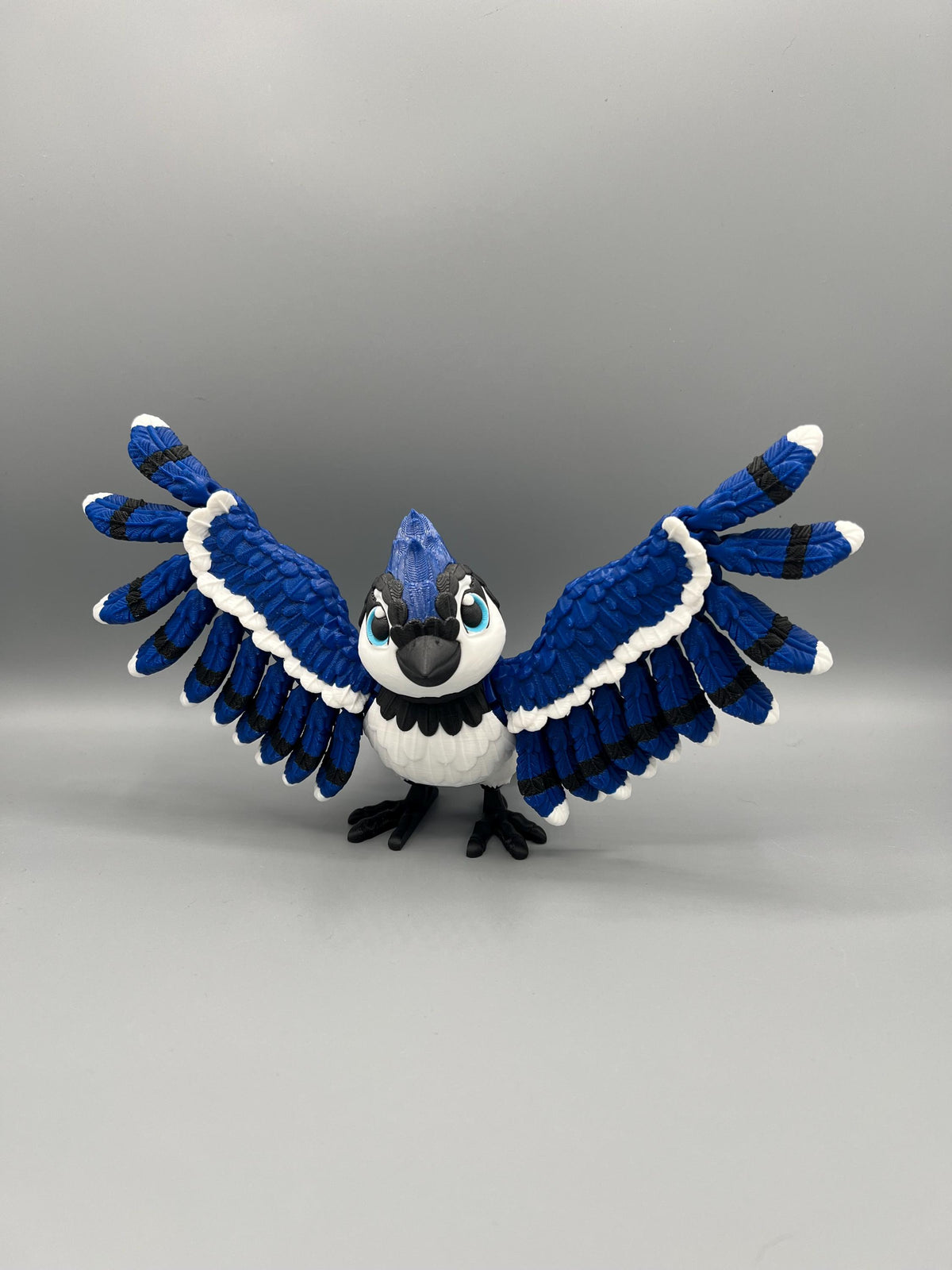 3D Printed Articulated Blue Jay: Poseable Bird Toy, Custom Colors