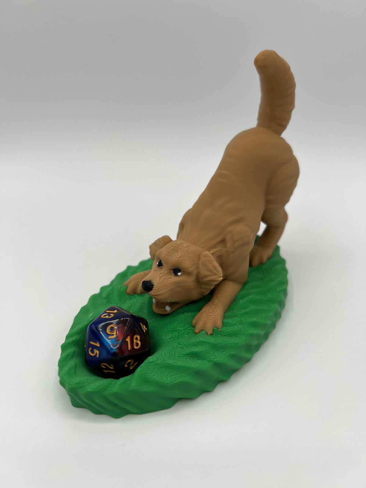 Playful Dog Dice Guardian: 3D Printed Dice Holder, Gamer Gift