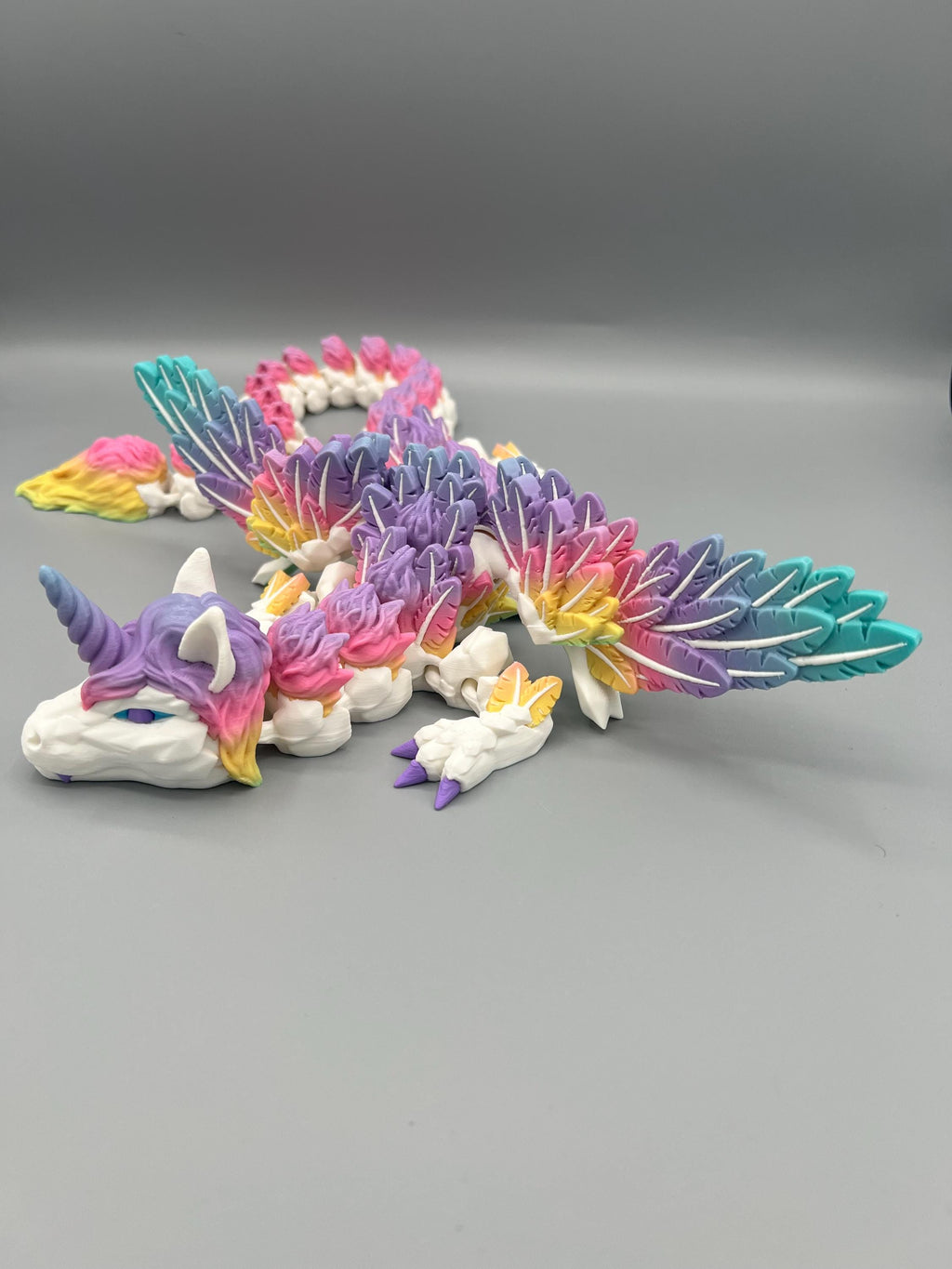 3D Printed Articulating Alicorn Dragon: Rainbow Unicorn Pegasus Fidget Toy