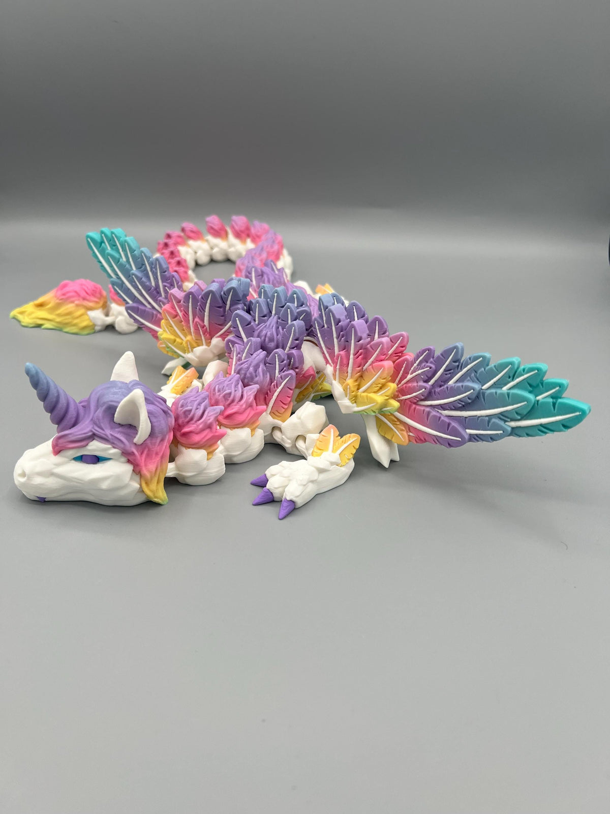 3D Printed Articulating Alicorn Dragon: Rainbow Unicorn Pegasus Fidget Toy