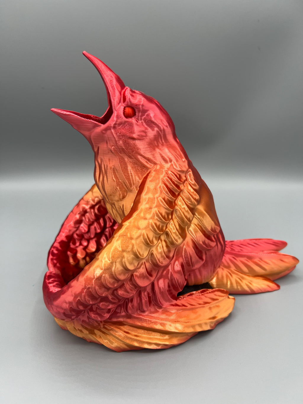 3D Printed Raven Dice Tower: Galaxy Black & Fiery Red - DnD RPG Gaming