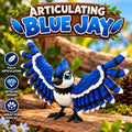 3D Printed Articulated Blue Jay: Poseable Bird Toy, Custom Colors
