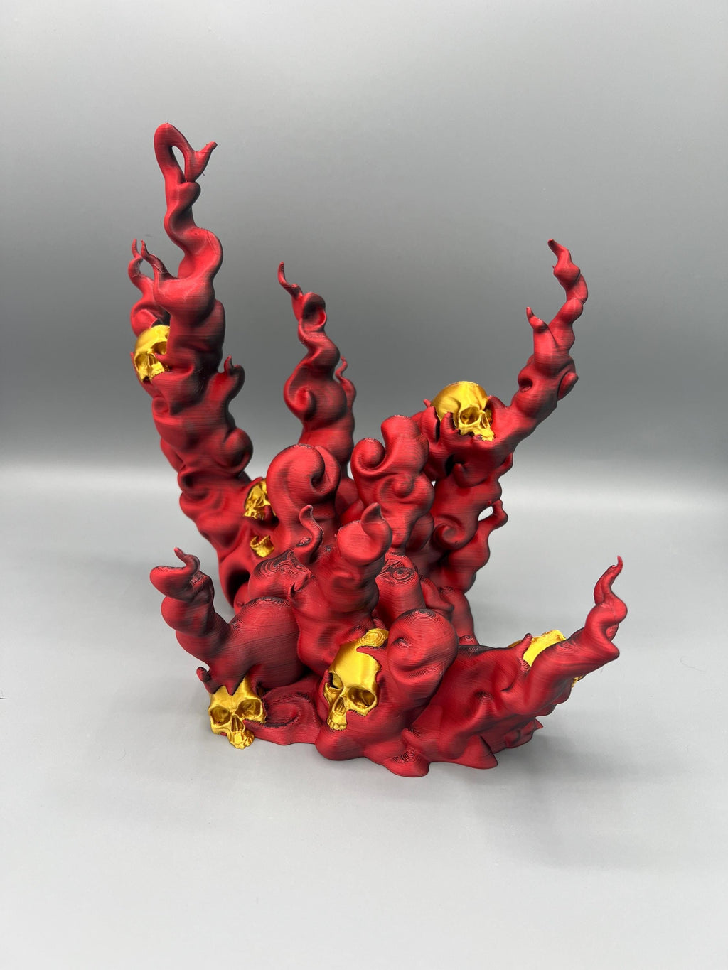 3D Printed Spooky Skull Gaming Controller Stand: Gothic Flame Design