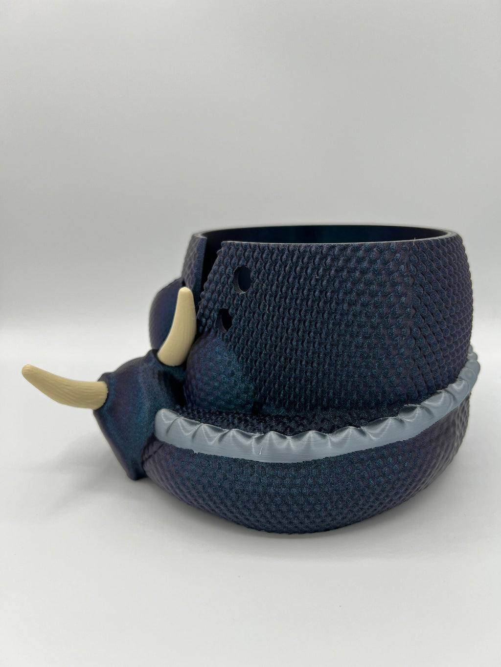 3D Printed Dragon Yarn Bowl: Burnt Titanium Knitting & Crochet Tool Holder