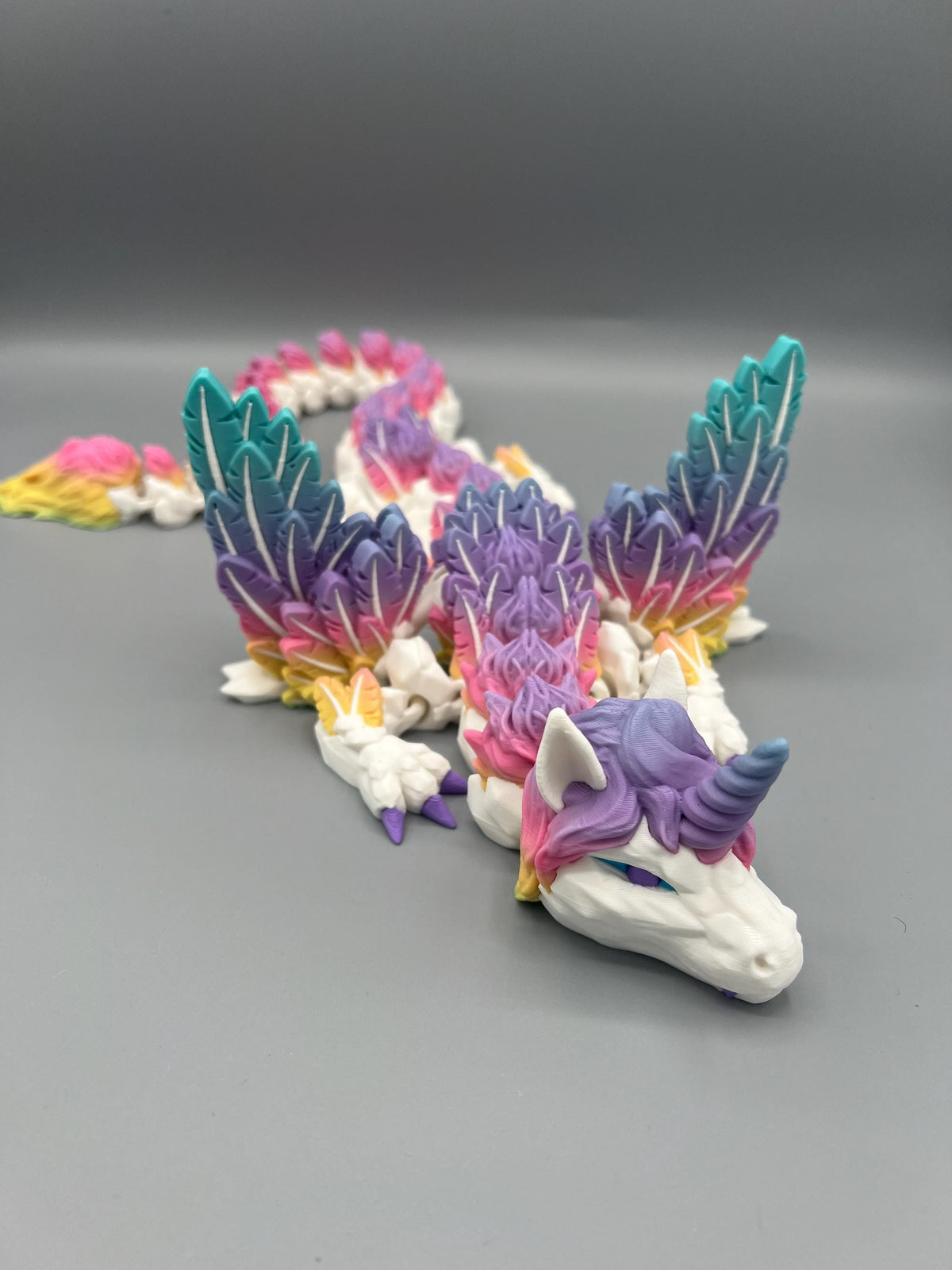 3D Printed Articulating Alicorn Dragon: Rainbow Unicorn Pegasus Fidget Toy