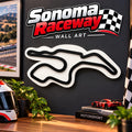 Sonoma Raceway 3D Printed Wall Art: Car Lover Gift