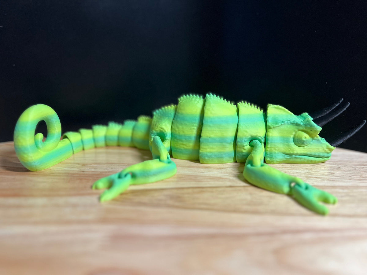 Horned Chameleon Flex Toy: 3D Printed Reptile Fidget