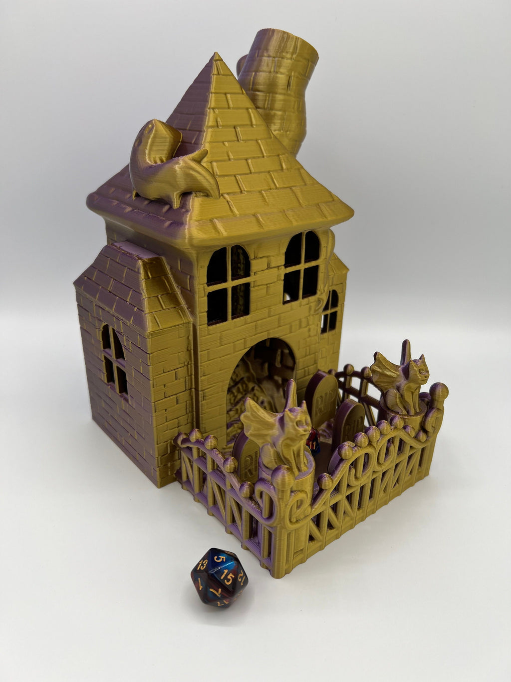 3D Printed Haunted House Dice Tower: DnD Gaming Accessory