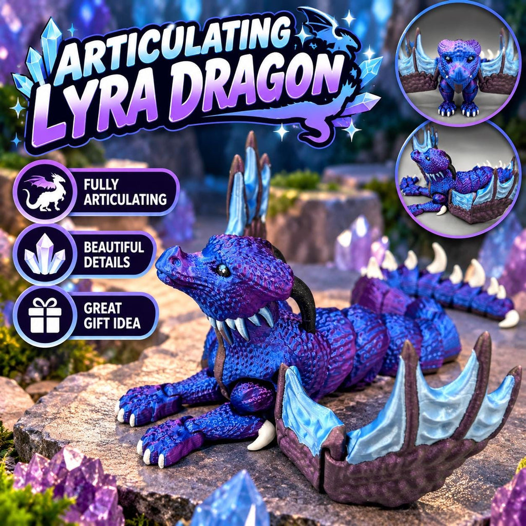 Articulating Lyra Dragon Figurine: 3D Printed Fidget Toy