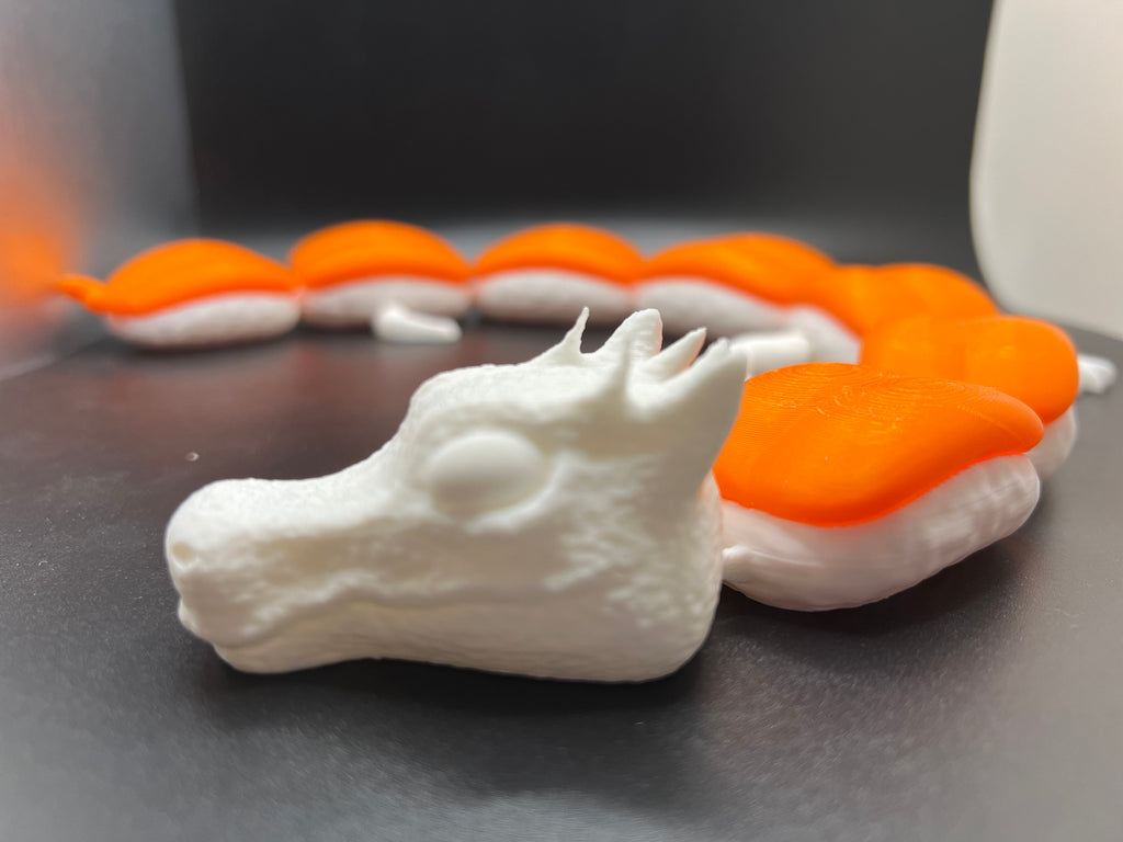 Articulating Sushi Dragon: 3D Printed Flexible Toy (20 Inches)