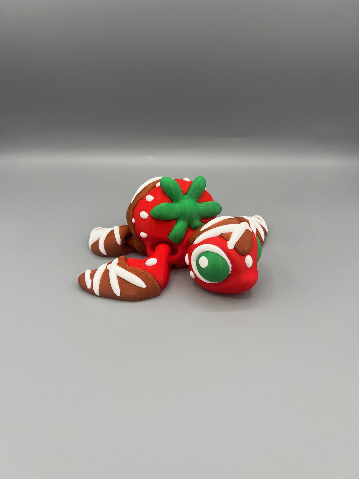 3D Printed Articulating Chocolate Strawberry Turtle | Flexible Sensory Fidget Toy