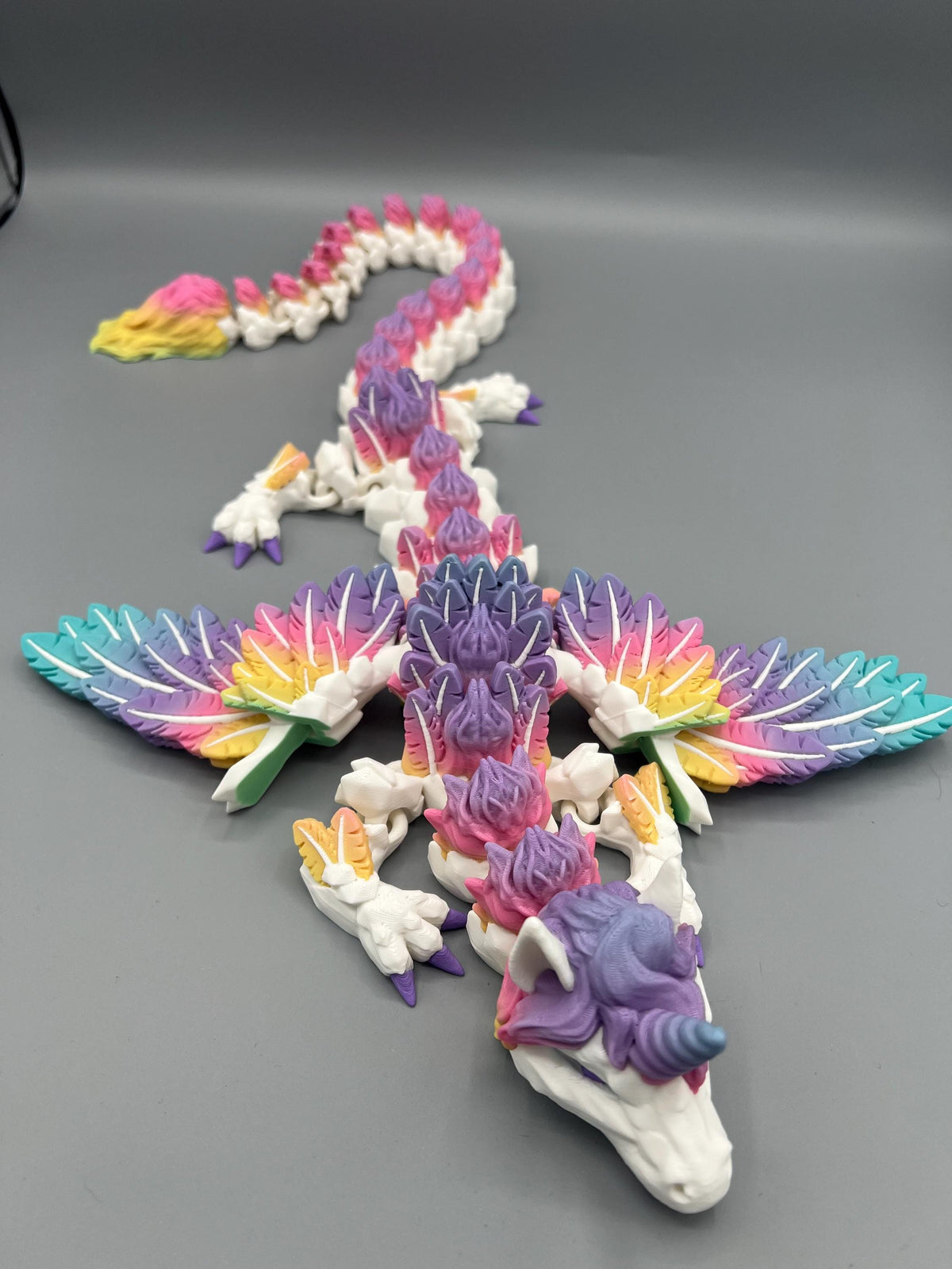 3D Printed Articulating Alicorn Dragon: Rainbow Unicorn Pegasus Fidget Toy