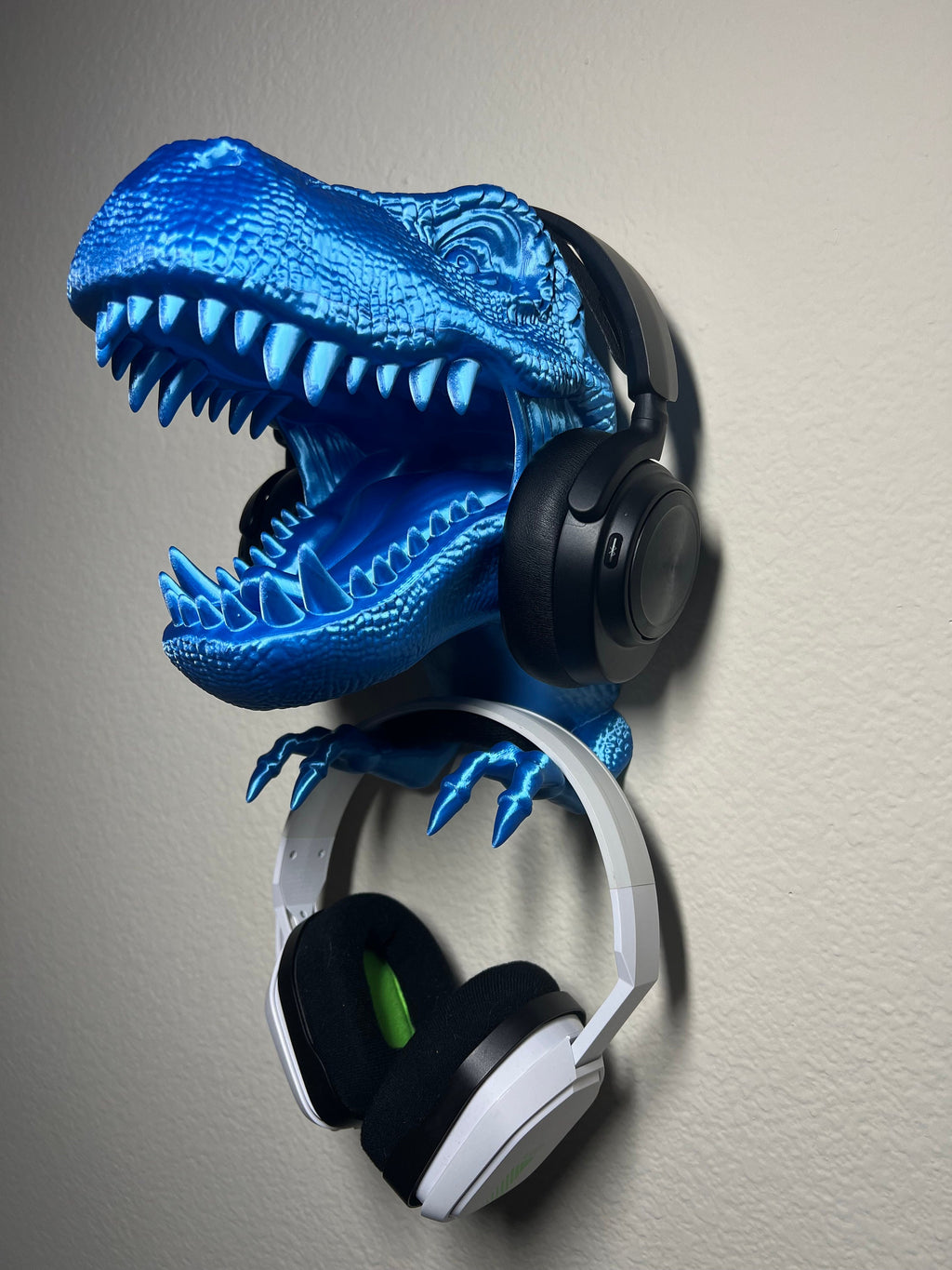 3D Printed T-Rex Headphone Hanger: Wall Mounted Dinosaur Headset Holder